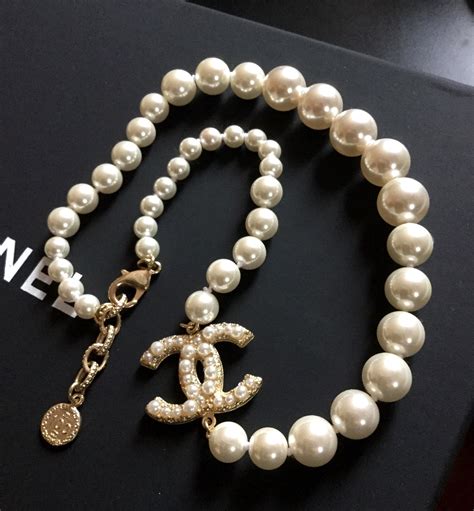 chanel choker gold|authentic Chanel pearl necklace.